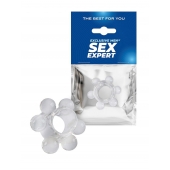 Прозрачное эрекционное кольцо с 6 стимулирующими шариками - Sex Expert - в Москве купить с доставкой