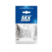 Прозрачное эластичное эрекционное кольцо с 6 шариками - Sex Expert - в Москве купить с доставкой