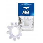 Прозрачное эрекционное кольцо со стимулирующими шариками - Sex Expert - в Москве купить с доставкой