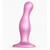 Розовая насадка Strap-On-Me Dildo Plug Curvy size M - Strap-on-me - купить с доставкой в Москве