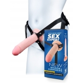 Мужской полый страпон на регулируемых ремешках - 22 см. - Sex Expert - купить с доставкой в Москве