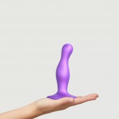 Фиолетовая насадка Strap-On-Me Dildo Plug Curvy size S - Strap-on-me - купить с доставкой в Москве
