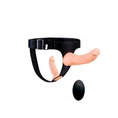 Женский страпон с 2 насадками, вибрацией и пультом ДУ - Erowoman-Eroman - купить с доставкой в Москве