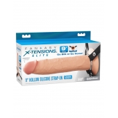 Телесный пустотелый фаллопротез 9’’ Hollow Silicone Strap-On - 24,1 см. - Pipedream - купить с доставкой в Москве