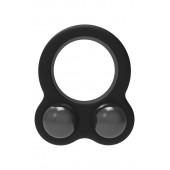 Черное эрекционное кольцо с утяжелителями Cockring Dual Weight - Dream Toys - в Москве купить с доставкой