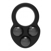 Черное эрекционное кольцо с утяжелителями - Dream Toys - в Москве купить с доставкой