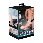 Телесный полый страпон с вибрацией Erection Agents - 24,1 см. - NMC - купить с доставкой в Москве