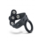 Черное эрекционное кольцо с подхватом мошонки на кнопках VS6 - Blush Novelties - в Москве купить с доставкой