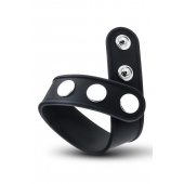 Черное эрекционное кольцо на кнопках - Blush Novelties - в Москве купить с доставкой