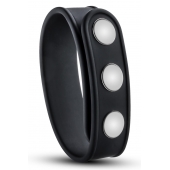 Черное эрекционное кольцо на кнопках - Blush Novelties - в Москве купить с доставкой