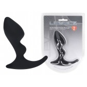 Черная анальная пробка для массажа простаты Double Ripple Silicone Prostate Massager - Shots Media BV - в Москве купить с доставкой
