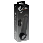 Черная вибронасадка для пениса с хомутом для мошонки и пультом ДУ Remote Controlled Penis Extension - Orion - в Москве купить с доставкой