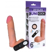 Фаллическая насадка Харнесс UNICOCK 6  с вибрацией - 18 см. - LOVETOY (А-Полимер) - купить с доставкой в Москве