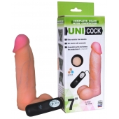 Фаллическая насадка Харнесс UNICOCK 7  с вибрацией - 19 см. - LOVETOY (А-Полимер) - купить с доставкой в Москве