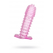 Гелевая розовая насадка с шипами - 12 см. - Toyfa Basic - в Москве купить с доставкой