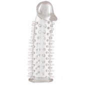 Прозрачная насадка на половой член с закрытой головкой и шипами - 12,5 см. - Toyfa Basic - в Москве купить с доставкой