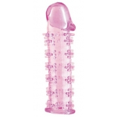 Гелевая розовая насадка на фаллос с шипами - 12 см. - Toyfa Basic - #SOTBIT_REGIONS_UF_V_REGION_NAME# купить с доставкой