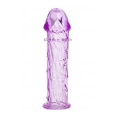 Гладкая фиолетовая насадка с усиками под головкой - 12,5 см. - Toyfa Basic - в Москве купить с доставкой