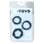 Набор из 3 чёрных эрекционных колец A-toys - A-toys - в Москве купить с доставкой
