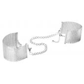 Серебристые наручники-браслеты Desir Metallique Handcuffs - Bijoux Indiscrets - купить с доставкой в Москве
