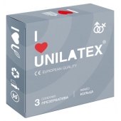 Презервативы с рёбрами Unilatex Ribbed - 3 шт. - Unilatex - купить с доставкой в Москве