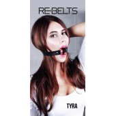 Чёрный кожаный чокер-кляп Tyra Black - Rebelts - купить с доставкой в Москве