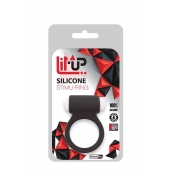 Чёрное эрекционное виброкольцо LIT-UP SILICONE STIMU RING 3 BLACK - Dream Toys - в Москве купить с доставкой