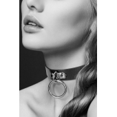 Узенький ошейник из полиуретана с кольцом - Bijoux Pour Toi - купить с доставкой в Москве