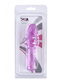Стимулирующая фиолетовая насадка с шипами и шишечками - 13,5 см. - Toyfa Basic - в Москве купить с доставкой