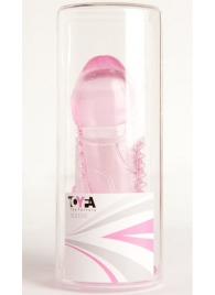 Розовая гелевая насадка с шипами и коготком - Toyfa Basic - в Москве купить с доставкой