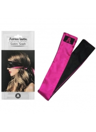 Черно-розовая атласная повязка на глаза Satin Sash - Adrien Lastic - купить с доставкой в Москве