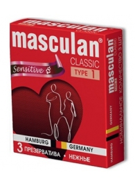 Розовые презервативы Masculan Classic Sensitive - 3 шт. - Masculan - купить с доставкой в Москве