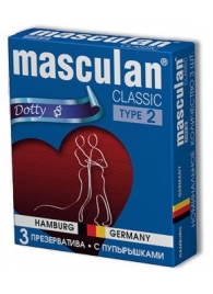 Розовые презервативы Masculan Classic Dotty с пупырышками - 3 шт. - Masculan - купить с доставкой в Москве