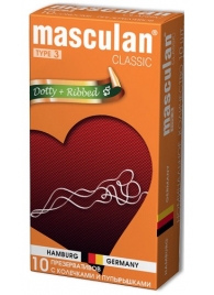 Розовые презервативы Masculan Classic Dotty+Ribbed с колечками и пупырышками - 10 шт. - Masculan - купить с доставкой в Москве