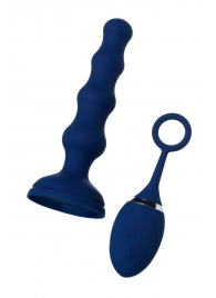 Синяя анальная вибровтулка O Play Wave с пультом ДУ - 15,5 см. - ToyFa