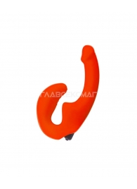 Оранжевый анатомический страпон с вибрацией - Главсексмаг - купить с доставкой #SOTBIT_REGIONS_UF_V_REGION_NAME#