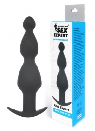 Чёрная анальная втулка с широким основанием - 19 см. - Sex Expert