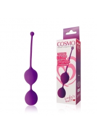 Фиолетовые двойные вагинальные шарики Cosmo с хвостиком для извлечения - Cosmo