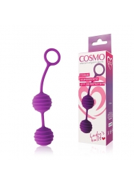 Фиолетовые вагинальные шарики с ребрышками Cosmo - Cosmo