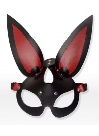 Черно-красная кожаная маска с длинными ушками - Sitabella - купить с доставкой в Москве