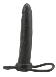 Чёрная насадка на пенис для анальной стимуляции WHATA MAN - 16 см. - Seven Creations - в Москве купить с доставкой