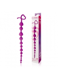 Фиолетовая анальная цепочка с ограничителем - 28 см. - Bior toys
