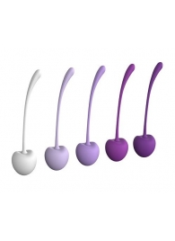Набор из 5 фиолетово-белых шариков CHERRY KEGEL EXERCISERS - Dream Toys