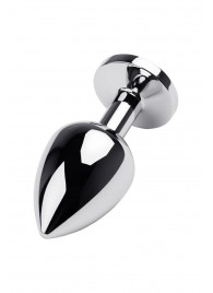 Серебристая коническая анальная пробка с красным кристаллом - 8 см. - ToyFa - купить с доставкой #SOTBIT_REGIONS_UF_V_REGION_NAME#