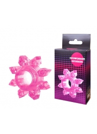 Розовое эрекционное кольцо Cockring star - Bior toys - в Москве купить с доставкой