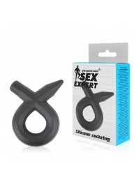 Черное силиконовое эрекционное кольцо Sex Expert - Sex Expert - в Москве купить с доставкой