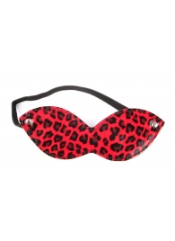 Красная маска на резиночке с леопардовыми пятнышками - Notabu - купить с доставкой в Москве