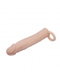 Насадка на пенис с кольцом для мошонки - 18 см. - Sex Expert - в Москве купить с доставкой