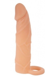 Насадка на пенис с кольцом для мошонки - 17,4 см. - Sex Expert - в Москве купить с доставкой