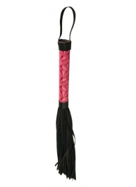Аккуратная плетка с розовой рукоятью Passionate Flogger - 39 см. - Erokay - купить с доставкой в Москве